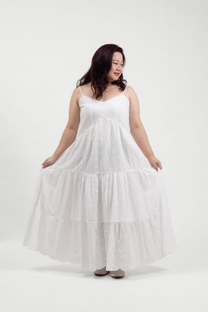 White Eyelet Maxi Dress