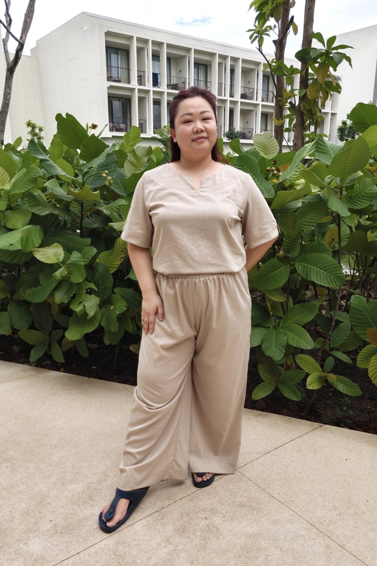 Beige Relaxed Short Sleeve Top - Bubbly