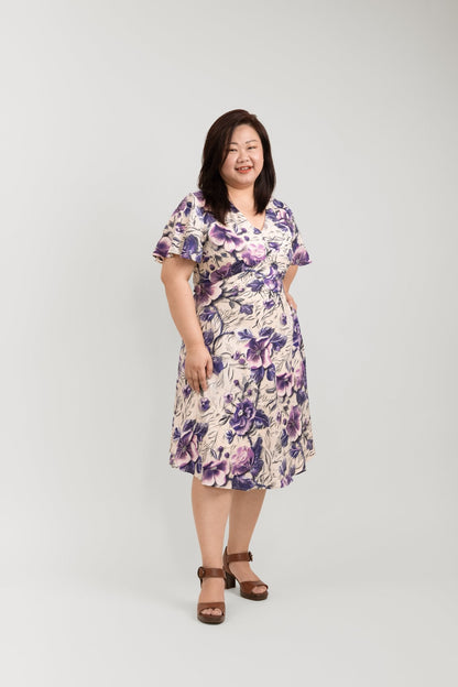 Bias Cut Orchid Floral Dress - Bubbly