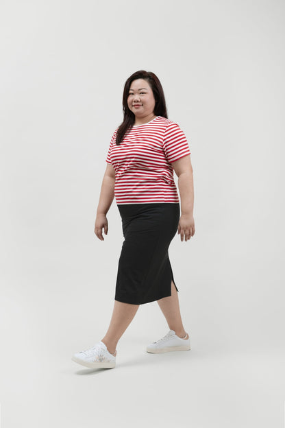 Black High - Waist Pencil Sporty Skirt - Bubbly