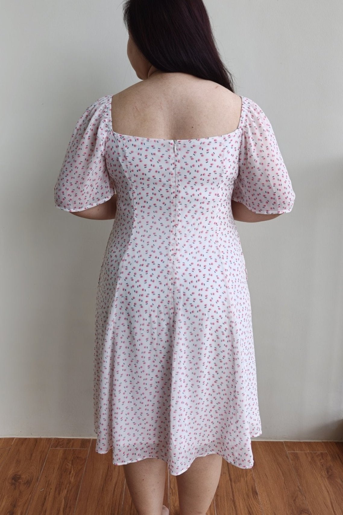Floral Spilt Sleeve Chiffon Dress - Bubbly