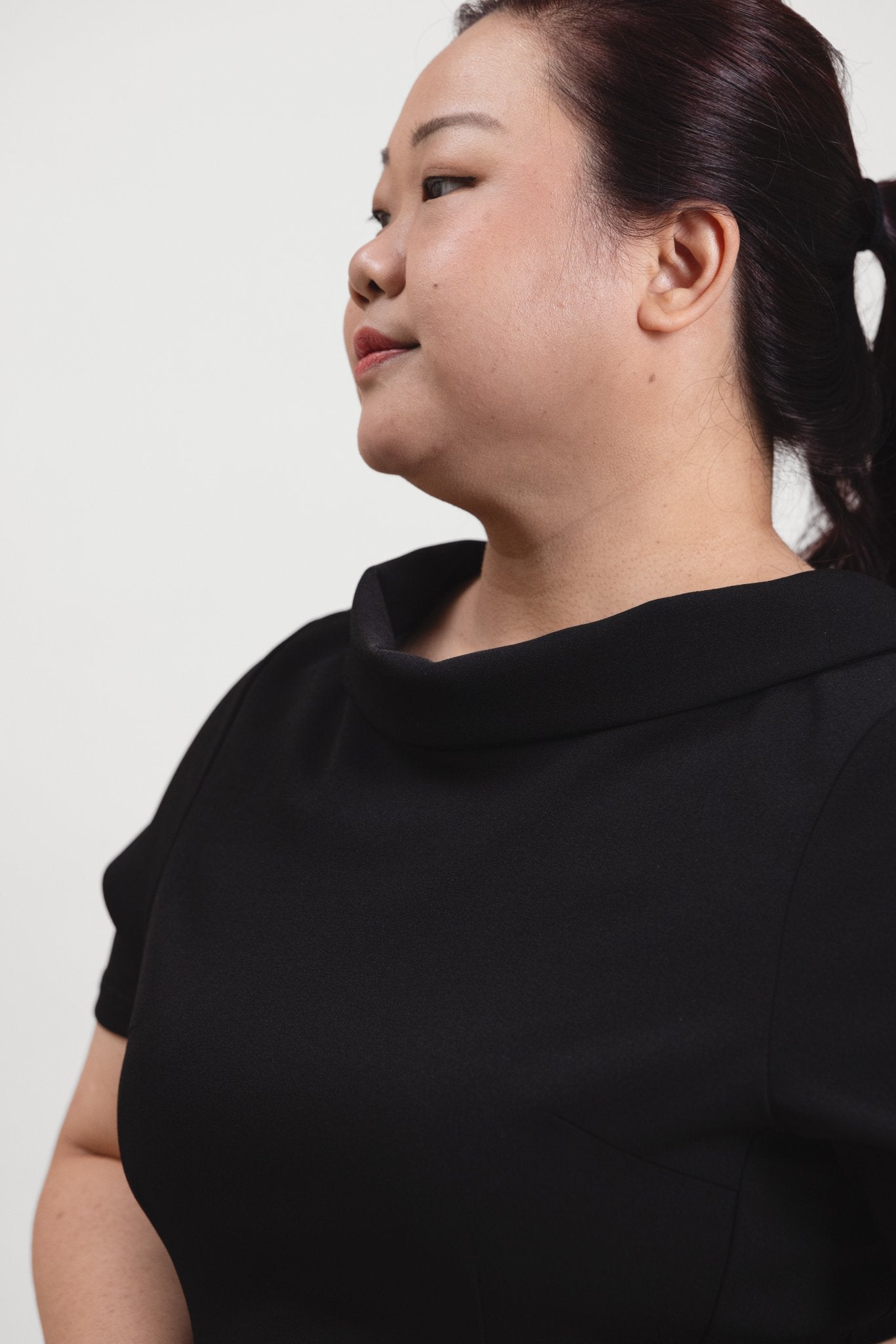 Little Black Drape V - Back Dress - Bubbly