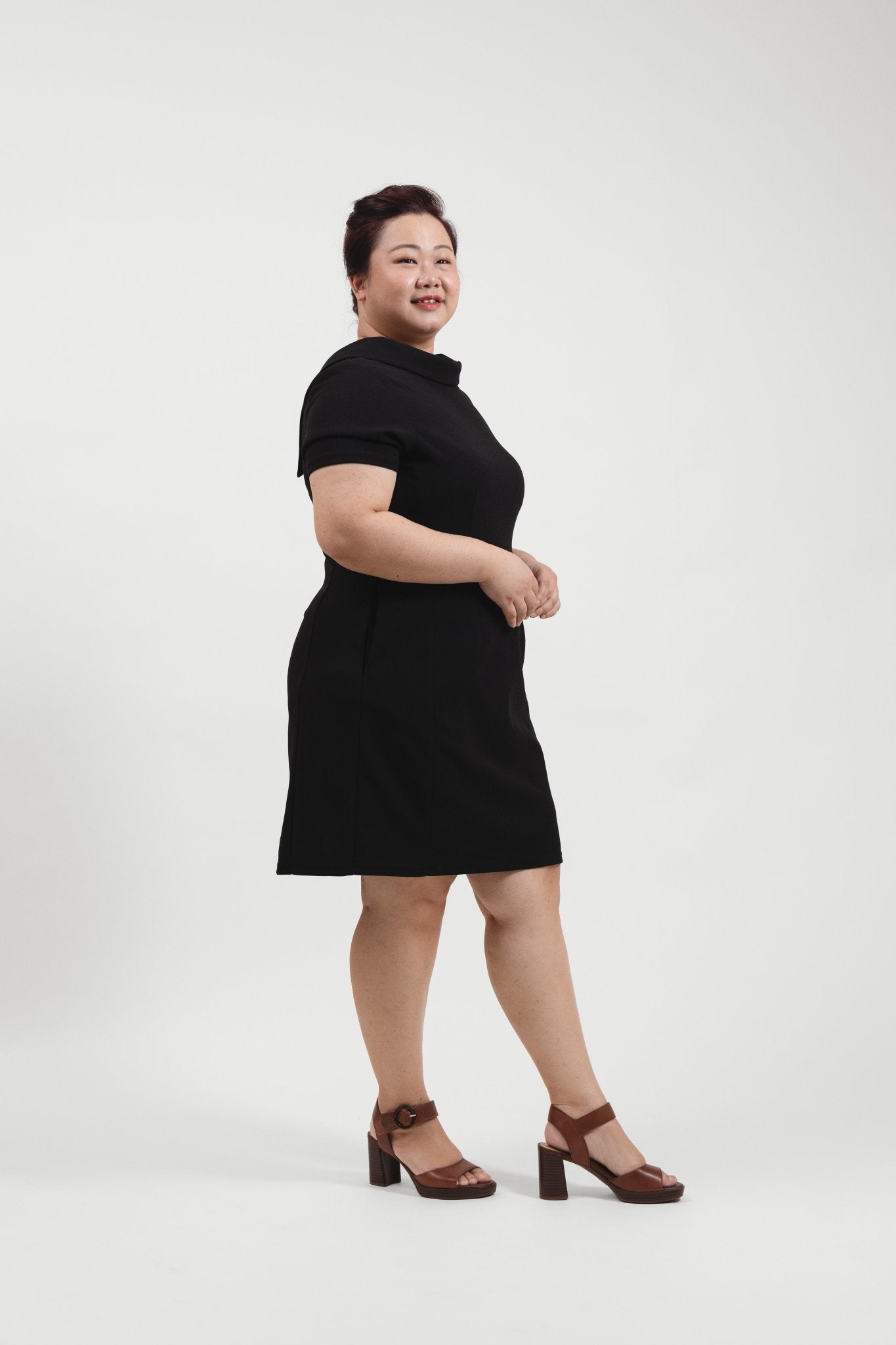 Little Black Drape V - Back Dress - Bubbly