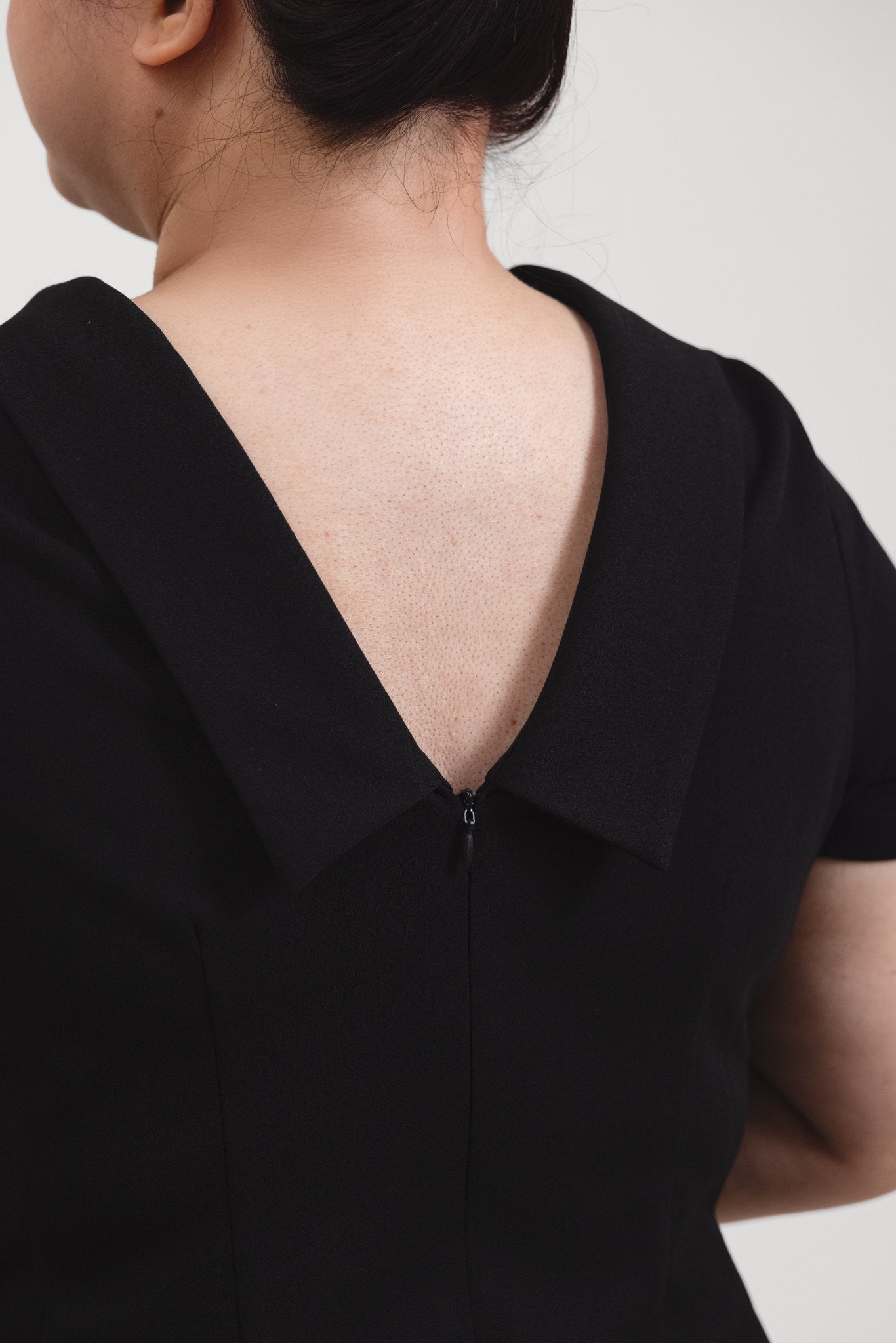 Little Black Drape V - Back Dress - Bubbly