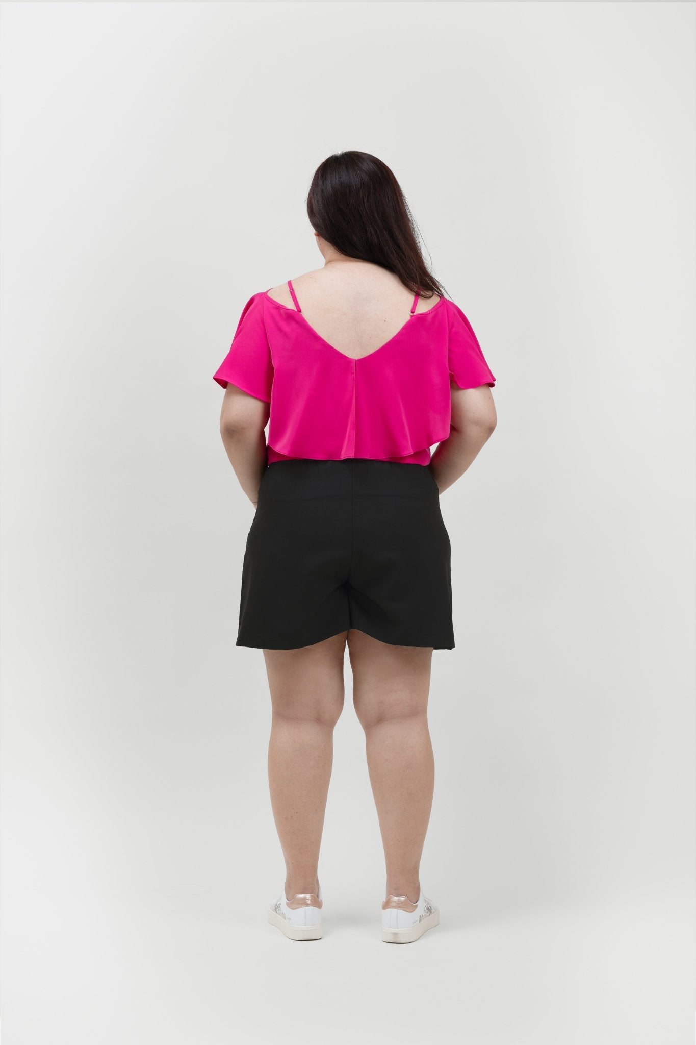 Mid Waisted Black Tailored Shorts - Bubbly