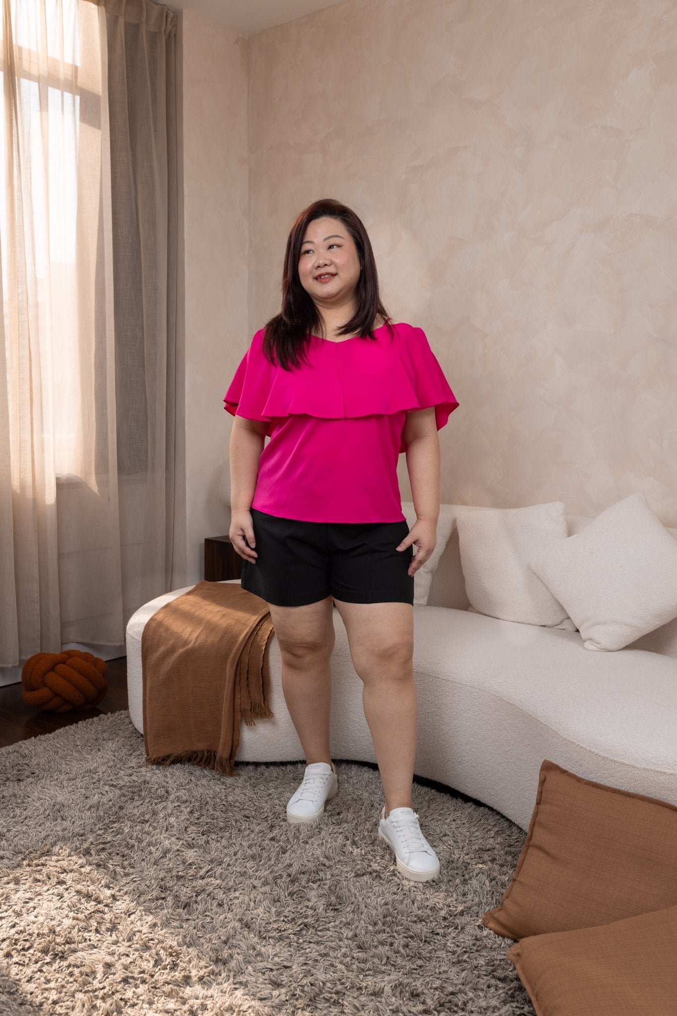 Mid Waisted Black Tailored Shorts - Bubbly