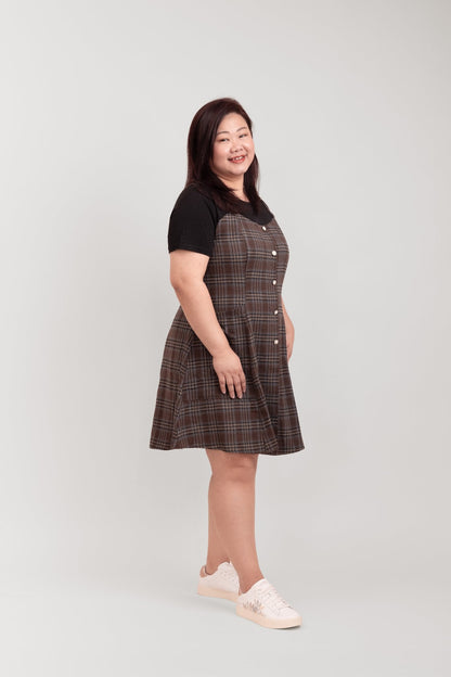 One -Piece Slip On Plaid Dress - Bubbly