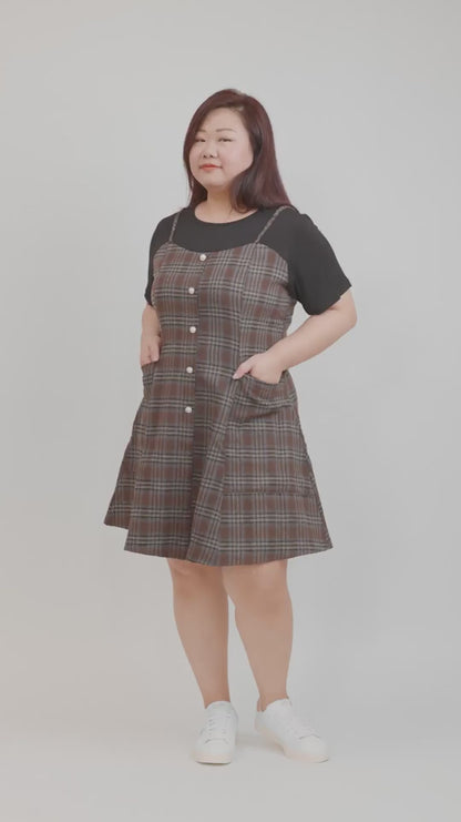 One -Piece Check Plaid Dress