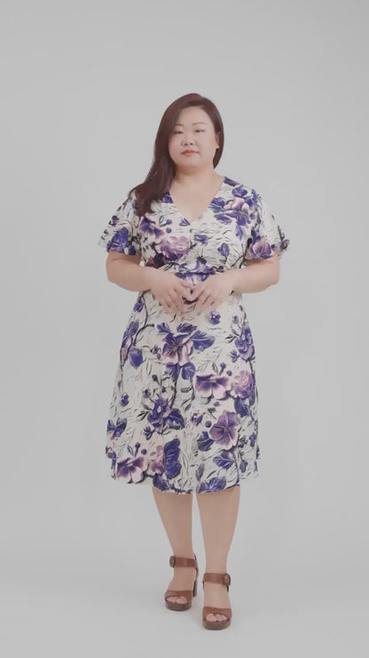 Bias Cut Orchid Summer Floral Dress