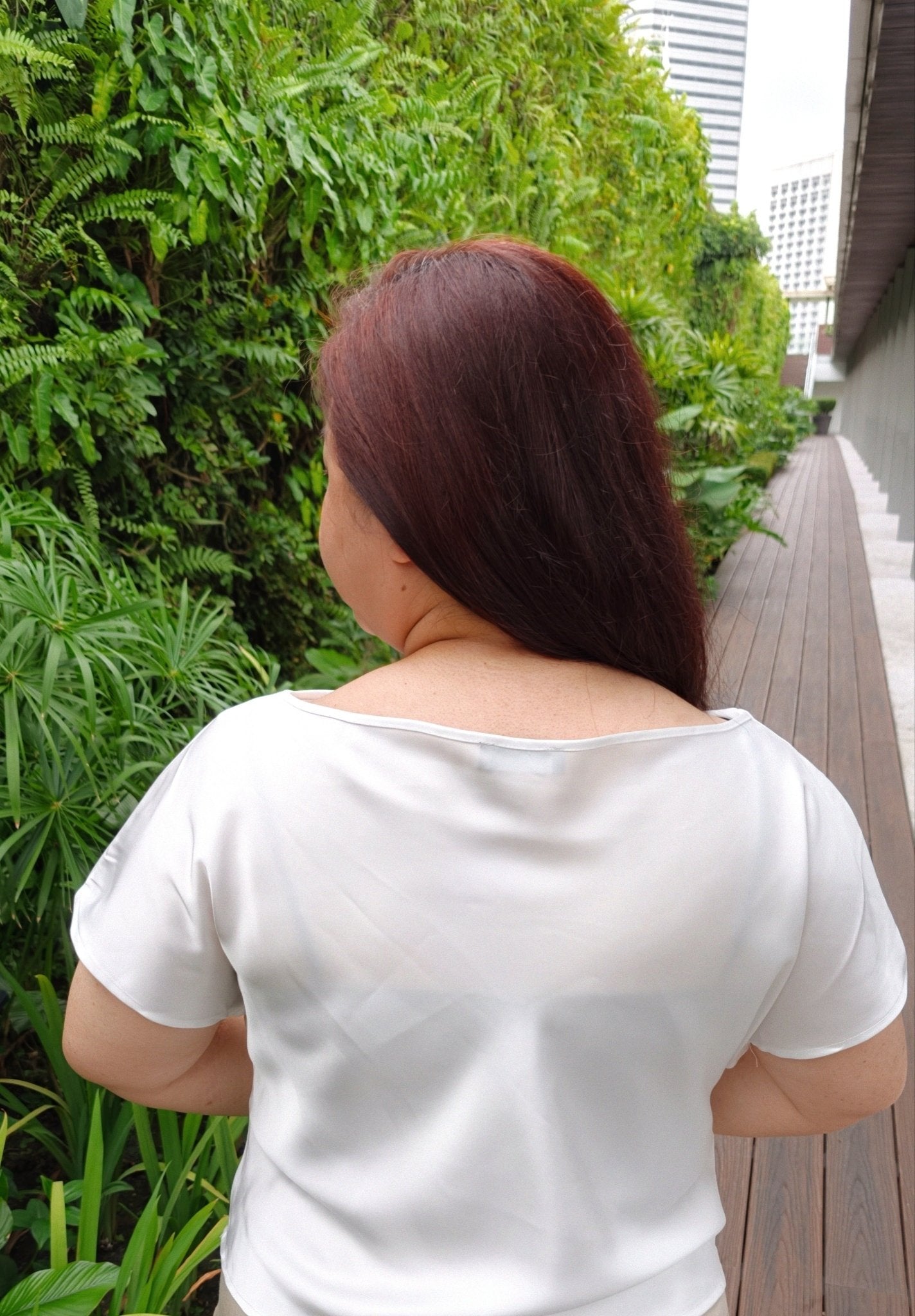 White Satin Cowl Neck Blouse - Bubbly