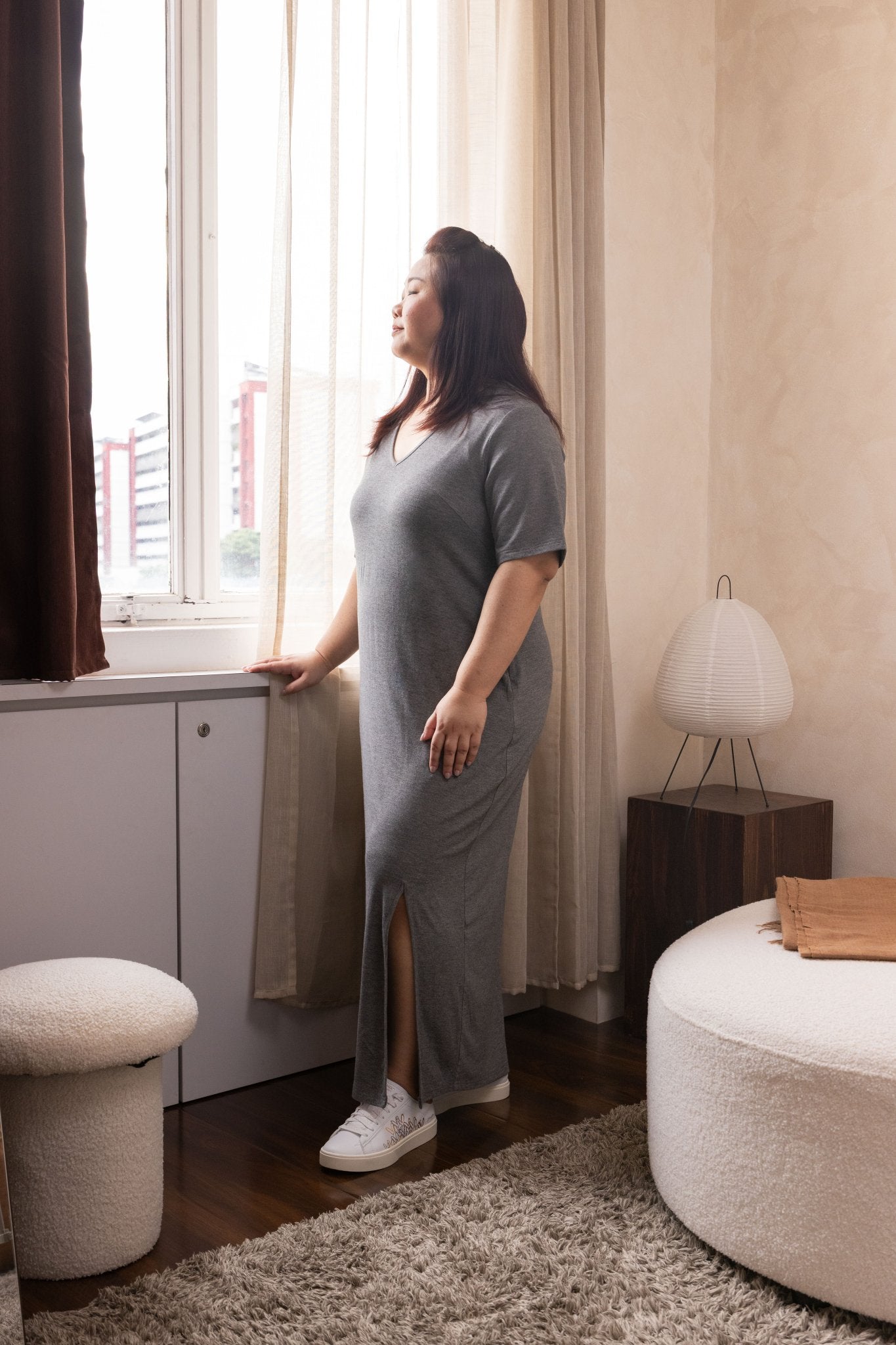 Your Everyday Grey Tee Maxi Dress - Bubbly