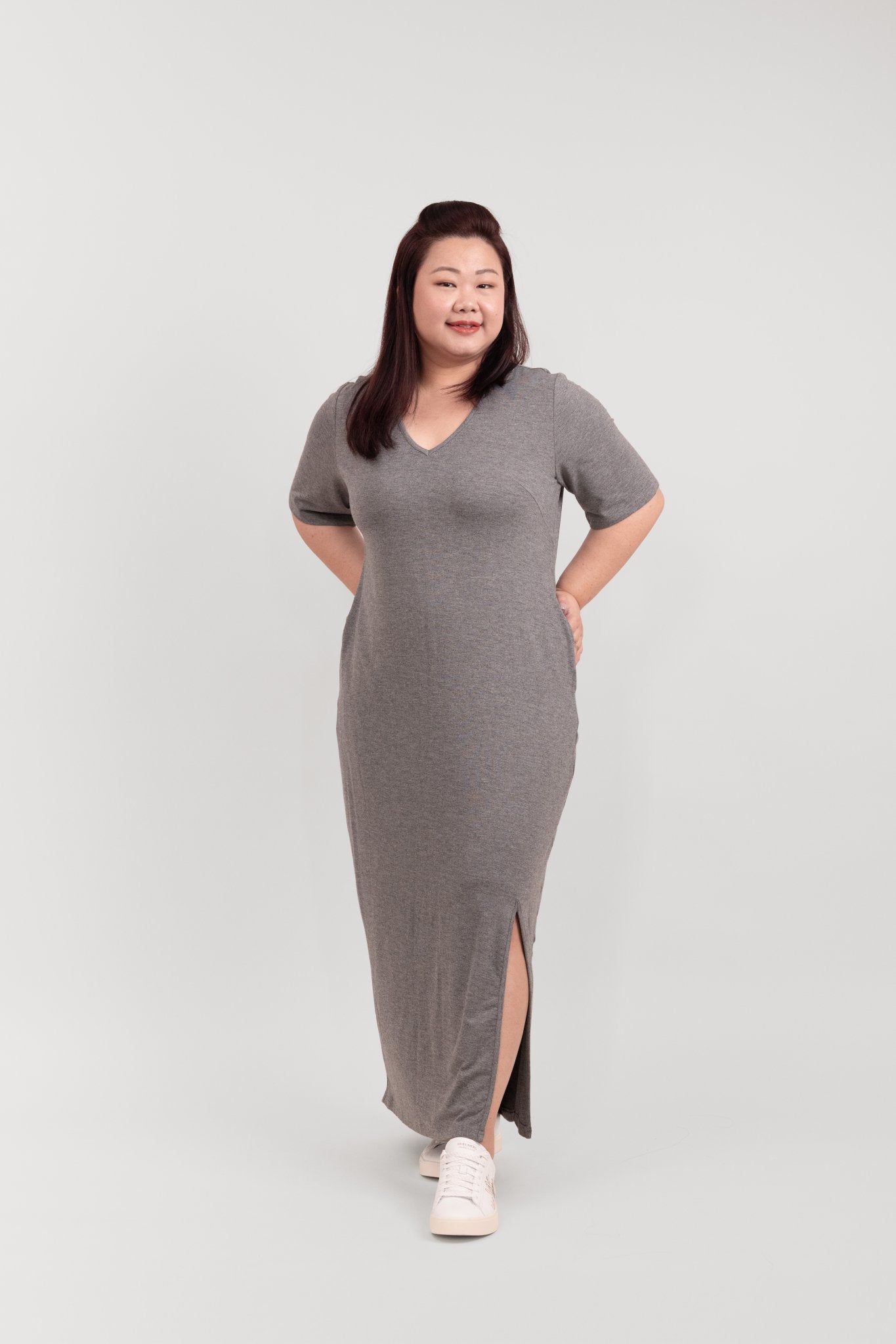 Your Everyday Grey Tee Maxi Dress - Bubbly