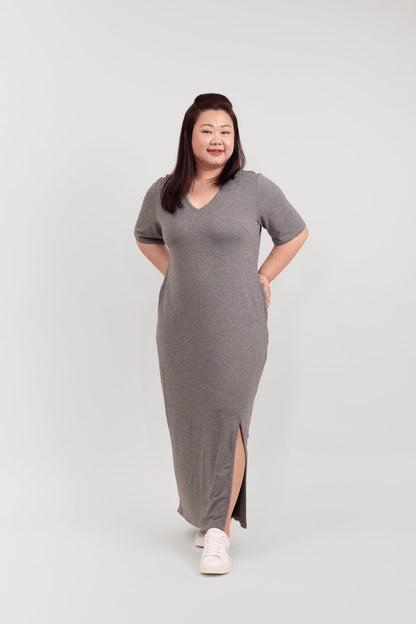 Your Everyday Grey Tee Maxi Dress - Bubbly