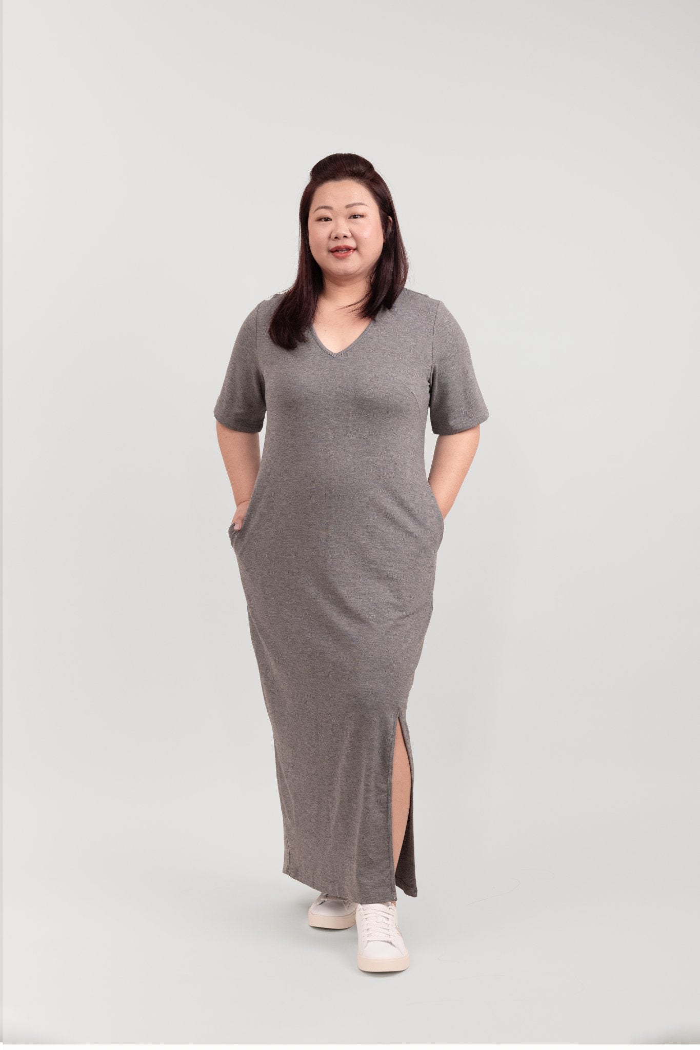 Your Everyday Grey Tee Maxi Dress - Bubbly