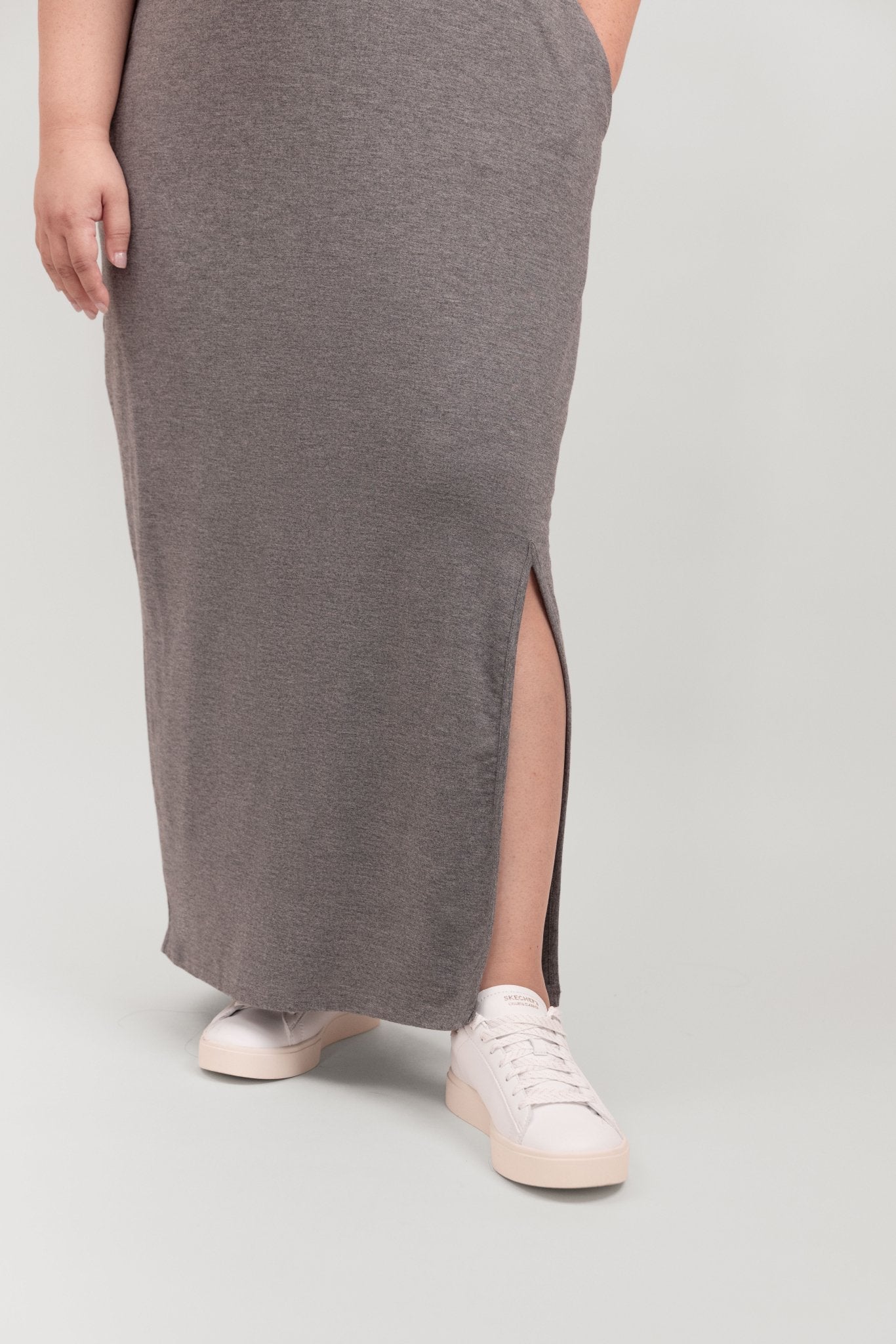 Your Everyday Grey Tee Maxi Dress - Bubbly