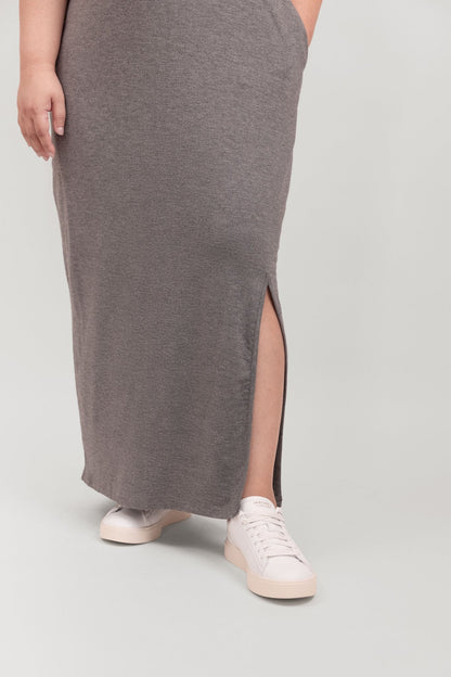 Your Everyday Grey Tee Maxi Dress - Bubbly
